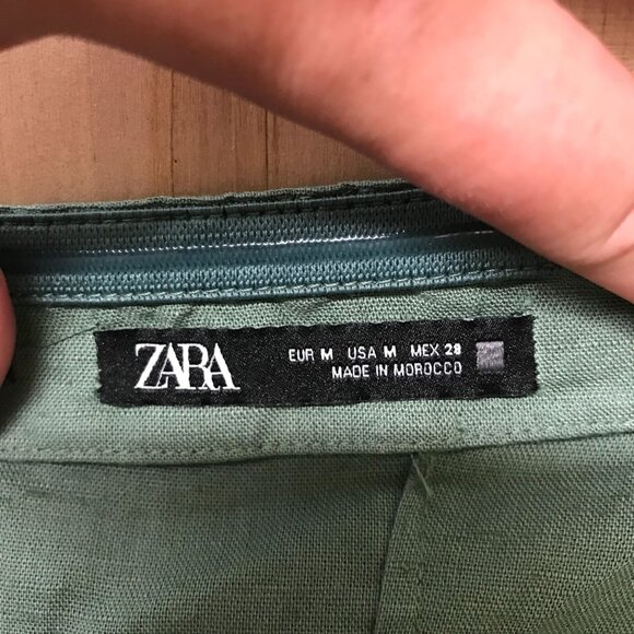 ZARA- WOMEN'S MEDIUM - GREEN STRAPLESS SLIT IN BACK SUMMER MIDI DRESS - Picture 7 of 7